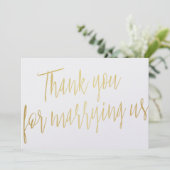 シックな金ゴールド「私たちを魅了してくれてありがとう」 サンキューカード (スタンド正面)