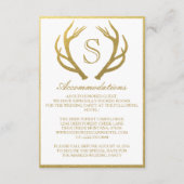 シックな金ゴールド%PIPE%の枝角の結婚式の調節カード エンクロージャーカード (正面)