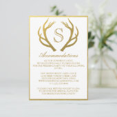 シックな金ゴールド%PIPE%の枝角の結婚式の調節カード エンクロージャーカード (スタンド正面)