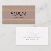 シックな金属金ゴールドリーフパターン 名刺 (正面/裏面)