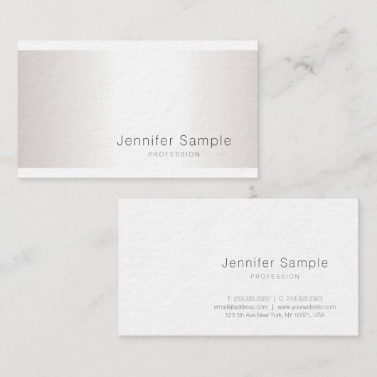 シックな銀製の一見のモダンのお洒落なデザインの贅沢のサロン 名刺 (正面/裏面)