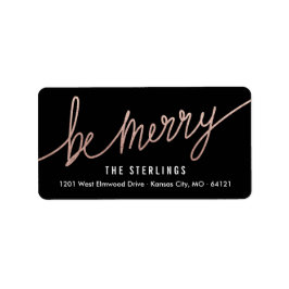 シックな銅箔クリスマス差出人住所ラベル ラベル