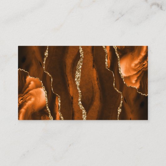 シックな錆び金ゴールドアゲートグリーン結婚ズエスコート プレイスカード (裏面)