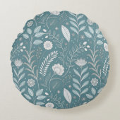 シックな開花デザインラウンド装飾枕 ラウンドクッション (正面)