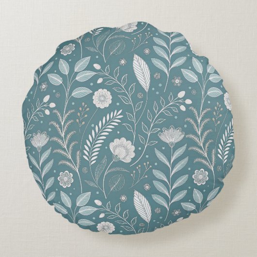 シックな開花デザインラウンド装飾枕 ラウンドクッション (裏面)
