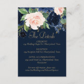 シックな開花 |ダークネイビーと赤面ゲスト詳細 エンクロージャーカード (正面)