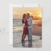 シックな開花 | ダークネイビーブルー赤面ピンク2枚の写真 セーブザデート (裏面)