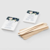 シックな開花 |ネイビーブルーと赤面ガーランドプログラム ハンドファン (組立なし)