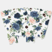 シックな開花 |ネイビーブルーと赤面ピンクパターン フェイバーボックス (見開き)