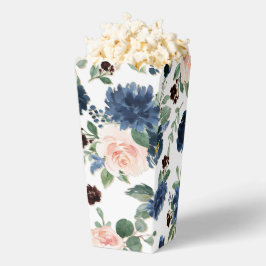 シックな開花 |ネイビーブルーと赤面ピンクパターン フェイバーボックス