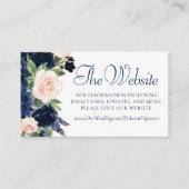 シックな開花 |ネイビーブルーと赤面フローラサイト エンクロージャーカード (正面)