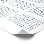 シックな開花 |海軍と赤面のフローラシーティングチャート ポスター (角)