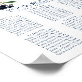 シックな開花 |海軍と赤面のフローラシーティングチャート ポスター (角)