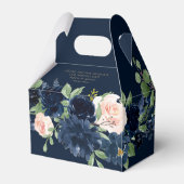 シックな開花 | Dark Romantic Navy Blueと赤面 フェイバーボックス (裏面サイド)