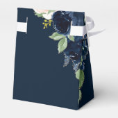 シックな開花 | Dark Romantic Navy Blueと赤面 フェイバーボックス (裏面サイド)