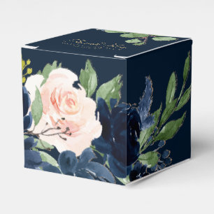 シックな開花   Dark Romantic Navy Blueと赤面 フェイバーボックス