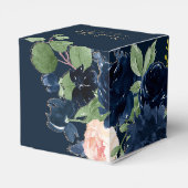 シックな開花 | Dark Romantic Navy Blueと赤面 フェイバーボックス (裏面サイド)
