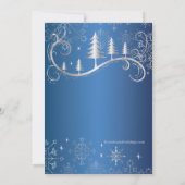 シックな雪片のクリスマスツリーの休日のパーティ 招待状 (裏面)