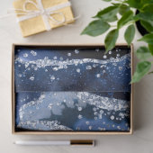 シックな青いアゲート付き/淡いスパークリル 薄葉紙 (ギフト)