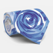 シックな青い花 ネクタイ (ロール)