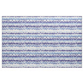 シックな青と白の抽象芸術波パターン ファブリック (ヤード)