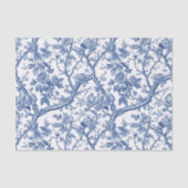 シックな青のブランチフローラフランスのヴィンテージの分離 薄葉紙 (正面)