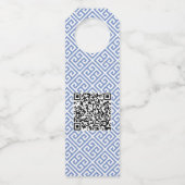 シックな青のホワイトジンジャージャーブラブルメリークリスマス ボトルネックタグ (裏面)