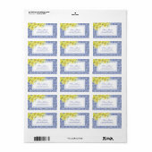 シックな青のポルトガル語アズレジョイエローリリーアドレス ラベル (フルシート)