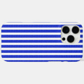 シックな青の幾何学的ストライプ Case-Mate iPhoneケース (裏面 (横))