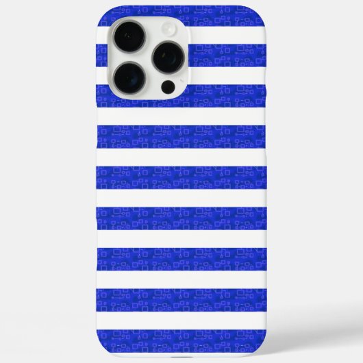 シックな青の幾何学的ストライプ Case-Mate iPhoneケース (裏面)