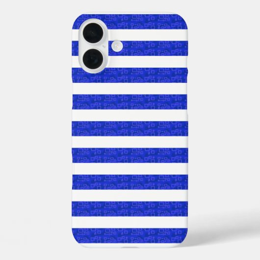シックな青の幾何学的ストライプ Case-Mate iPhoneケース (裏面)