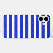 シックな青の幾何学的ストライプ Case-Mate iPhoneケース (裏面 (横))