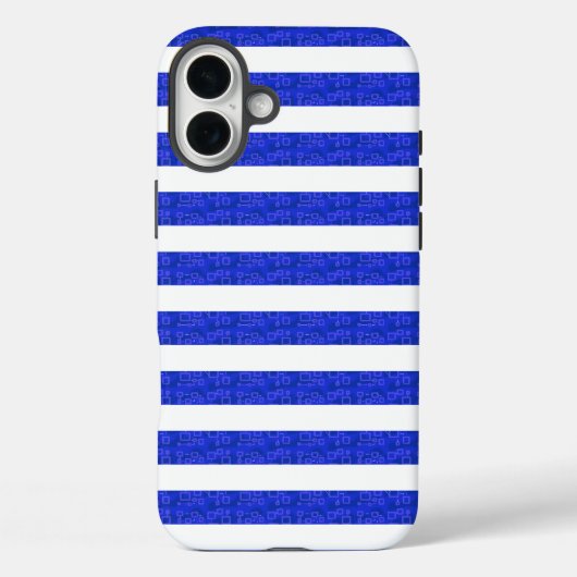 シックな青の幾何学的ストライプ Case-Mate iPhoneケース (裏面)
