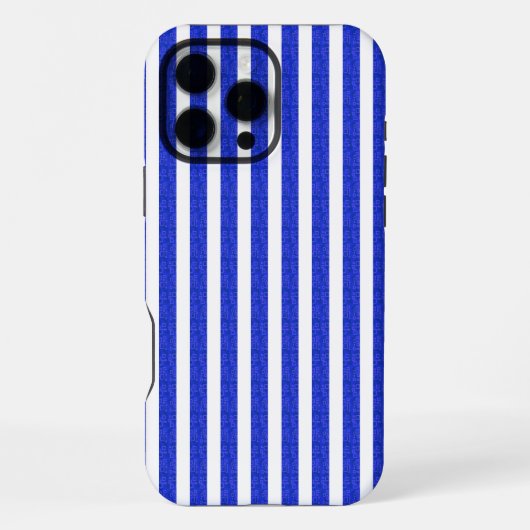 シックな青の幾何学的ストライプ iPhoneケース (裏面)
