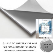 シックな青の水色のフローラ結婚のウェルカムサイン ポスター