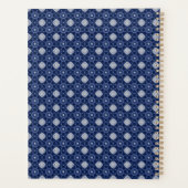 シックな青の白いウィローchinoiserie toileモノグラム プランナー手帳 (裏面)