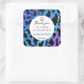 シックな青の黒の牛のスポットありがとう スクエアシール (バッグ)