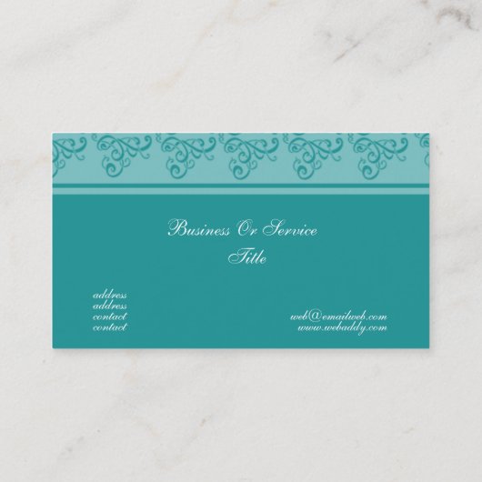 シックな青緑のクラシックなレタリングのコンサルタント 名刺 (裏面)