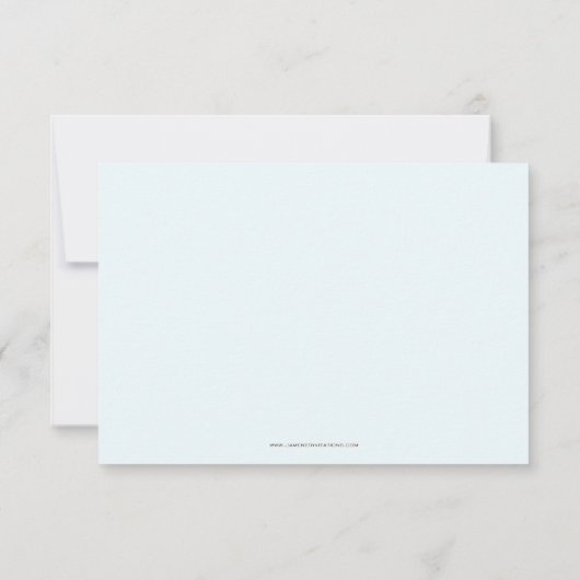 シックな青+茶色の少年の赤ちゃんシャワーサンキューカード 招待状 (裏面)