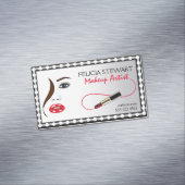 シックな顔イン鏡メイクアップアーティスト美容師 マグネット名刺 (インサイチュ)