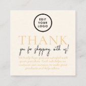 シックな顧客評価カード エンクロージャーカード (裏面)