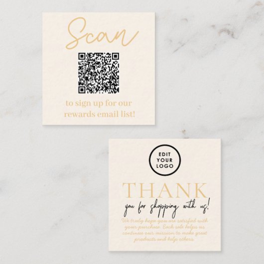 シックな顧客評価カード エンクロージャーカード (正面/裏面)