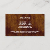 シックな馬が引くキャリッジレザールックのストライブ柄 名刺 (裏面)