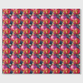 シックな高級クリスマスウォーターカラーパープルバウル ラッピングペーパー (フラット)