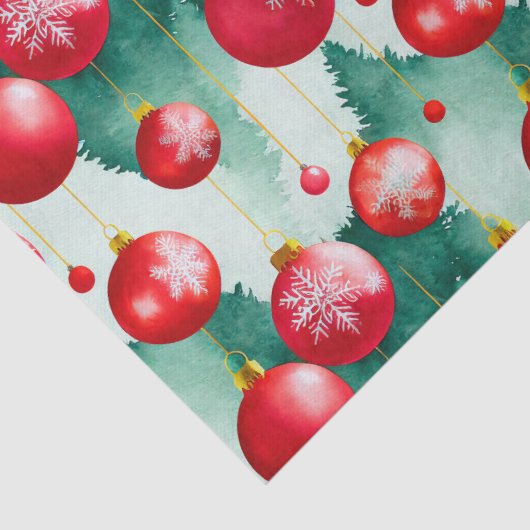 シックな高級クリスマスウォーターカラーレッドデコレーション 薄葉紙 (詳細)