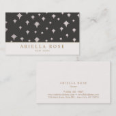 シックな高級デザイナーシルバースターパターン 名刺 (正面/裏面)