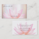 シックな魅力的水エレガント色ピンクの蓮の花 名刺 (正面/裏面)