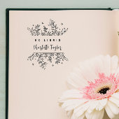 シックな魅惑の森の植物学カスタム書 セルフインキングスタンプ