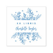 シックな魅惑の森の植物学カスタム書 セルフインキングスタンプ (デザイン)