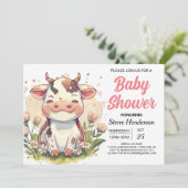 シックな魔法のファルミヤードエレガンスカウベビーシャワー 招待状 (スタンド正面)
